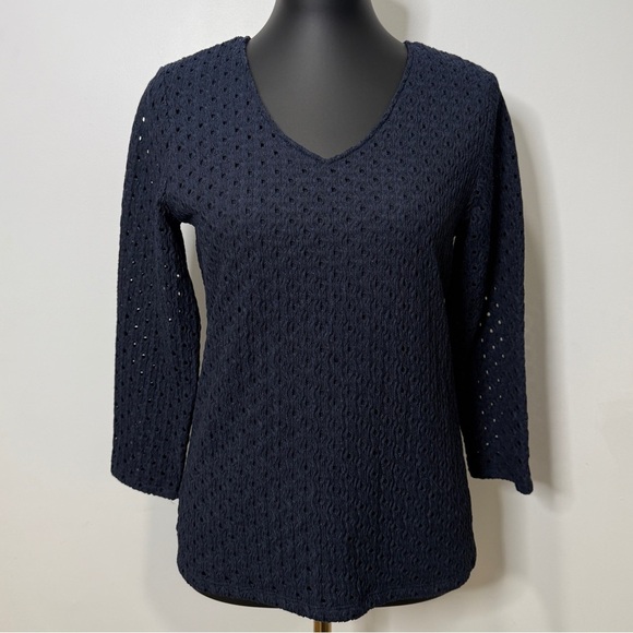 Chico's Sweaters - Chico's Navy‎ Blue V-Neck Top